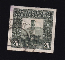 BOSNIA AND HERZEGOVINA - Landscape Stamp 2 Krune, Imperforate Stamp, Cancelled - Bosnia Erzegovina