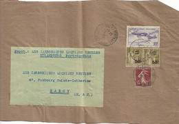 TIMBRE DE FRANCE , SURCHARGE  50C  LOT 3 TIMBRES SUR ENVELOPPE CARBONIQUES LIQUIDES STRASBOURG LOUIS BLERIOT - Sonstige & Ohne Zuordnung