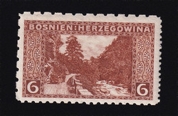 BOSNIA AND HERZEGOVINA - Landscape Stamp, 6 Heller, With Mixed Perforation Different Position 9 ½:6:6:12 ½, MH - Bosnia Erzegovina