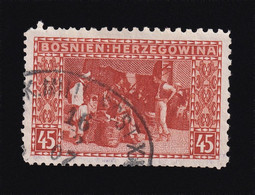 BOSNIA AND HERZEGOVINA - Landscape Stamp, 45 Hellera, With Mixed Perforation Different Position 12 ½:12½:9½:9½, Cancelle - Bosnien-Herzegowina