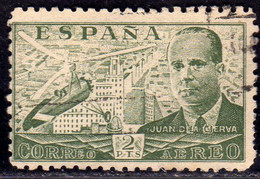 SPAIN ESPAÑA SPAGNA 1939 AIR MAIL CORREO AEREO JUAN DE LA CIERVA AUTOGIRO OVER MADRID  AUTOGYRE 2p USATO USED OBLITERE' - Gebraucht