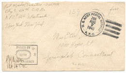 LETTRE FM ENV 1943 U.S.ARMY POSTAL SERVICE A.P.O. ( 464 ) - Brieven En Documenten