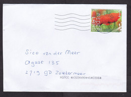 Netherlands: Cover, 2021, 1 Stamp, Poppy Flower, Flowers (traces Of Use) - Brieven En Documenten