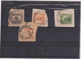 CHINE-SHANGHAI-TP. LOCAL POSTE  OB 1924- LOT DE 4 - Sonstige & Ohne Zuordnung