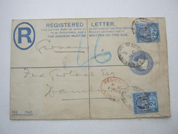 1894 , Registered Letter With Perfin :   H U T H   ( 2 Stamps), Cover To Germany - Covers & Documents