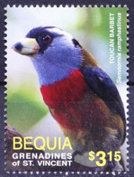 Gr. Of St. Vincent, Bequia 2016 MNH, Toucan Barbet, Birds - - Cuculi, Turaco