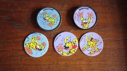 MARSUPILAMI  3 POGS ET 2 SLAMMER MARSUPILAMI OFFERT PAR QUCIK - Marsupilami