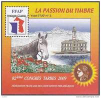 FFAP N°   3 De 2009 - Bloc Dentelé - La Passion Du Timbre - 82 ème Congrès à Tarbes - FFAP