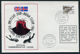 1981 Iceland British Sub-Aqua Club Expedition Cover Reykjavik Grimsey, Signed Magnus Magnusson Mastermind - Briefe U. Dokumente