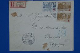 S6 FINLANDE CROIX ROUGE BELLE LETTRE RARE RECOM. 1932 HELSINSK POUR BRUXELLES+ PAIRE DE T.P N 170 ET 171 + AF.  PLAISANT - Briefe U. Dokumente