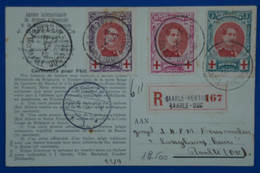 S6 BELGIQUE CROIX ROUGE BELLE CARTE RARE RECOM. 1915 ENCLAVE BELGE BAARLEDUC POUR  RAALTE +T.P N 132-3-4H - 1918 Red Cross