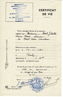 LETTRE ADMINISTRATION: Certificat De Vie , épouse Maret Henri Sénateur . Gruchet-saint-siméon, Année 1956 - Décrets & Lois