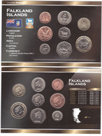 Falkland Islands - 1 2 5 10 20 50 1 2 Pounds 1998 - 2004 UNC Set 8 Coins In Cardboard Box Lemberg-Zp - Malvinas