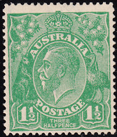 Australia 1914-24 MH Sc #25 1 1/2p George V Green Variety - Nuevos