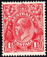 Australia 1914-24 MH Sc #26 1 1/2p George V Red Variety - Ungebraucht