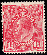 Australia 1926-30 MH Sc #68 1 1/2p George V Red Variety - Neufs