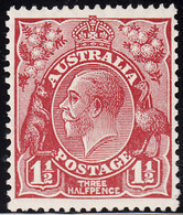 Australia 1926-30 MH Sc #69 1 1/2p George V Red Brown Die II Variety - Ungebraucht