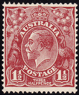 Australia 1931-36 MH Sc #115 1 1/2p George V Red Brown Die II Variety - Mint Stamps