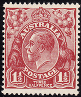Australia 1931-36 MH Sc #115 1 1/2p George V Red Brown Die II Variety - Ongebruikt