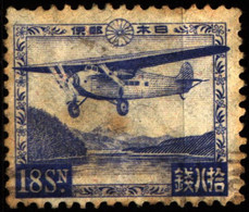 Japan 1929 Mi 197 Airplane Over Ashino Sea - Gebruikt