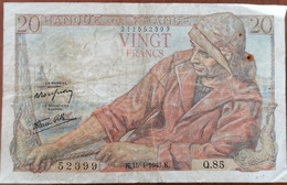 Billet 20 Francs PÊCHEUR 15 - 4 - 1943 FRANCE Q.85 - 20 F 1942-1950 ''Pêcheur''