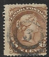 Canada   1868  Sc#27a 6c  Yellow Brown Used   2016 Scott Value $125 - Used Stamps