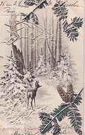 BICHE ET PAYSAGE  HIVERNAL     DOECKER     M M VIENNE  117             PRECURSEUR - Döcker, E.