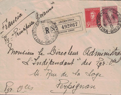 ARGENTINE - BUENOS AIRES - LETTRE RECOMMANDEE POUR LA FRANCE - 11-12-1934 - PAR PAQUEBOT - SS PRINCESSE GIOVANNA" - Storia Postale