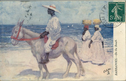 BARBADOS , T.P. CIRCULADA , BARBADOES - ON THE BEACH - Barbades