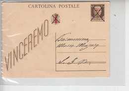 ITALIA  - C.P.   - "vinceremo" - Entero Postal