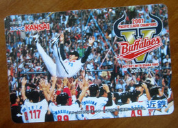 GIAPPONE Ticket Biglietto Sport 2001 Team Baseball Osaka  Buffaloes - Kansai Railway  Card 1.000 ¥ - Usato - Welt