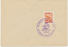 ÖSTERREICH SONDERSTEMPEL 1946 „BEFREIUNGSFEIER WIENER SECESSION WIEN 8.V.1946“ In Sehr Seltene Violette Farbe, R! - Brieven En Documenten