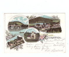 0-5805 GEORGENTHAL, Lithographie 1897, Rodebachs-Mühle, Klosterruine, Panoramen - Georgenthal