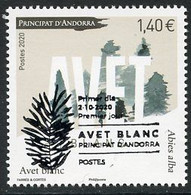 ANDORRA ANDORRE (2020) - Avet Blanc, Abies Alba, Sapin Blanc - Premier Jour, First Day Postmark, Matasello Primer Día - Gebraucht