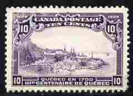 Canada 1908 Tercentenary 10c Violet Well Centred But Without Gum SG 193 - Unused Stamps