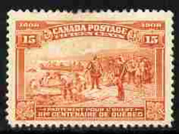 Canada 1908 Tercentenary 15c Browm-orange Mounted Mint But Small Thin, Fairly Well Centred SG 194 - Unused Stamps