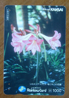 GIAPPONE Ticket Biglietto Fiori Flowers Fleurs - Kansai Railway Rainbow  Card 1.000 ¥ - Usato - Mundo