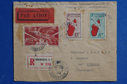 S7 MADAGASCAR BELLE LETTRE 1948 TANANARIVE POUR RIBERAC+ AFFRANCH INTERESSANT - Poste Aérienne