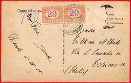 Aa2288 - TUNIS  - POSTAL HISTORY - POSTCARD To ITALY Stamps Removed TAXED 1925 - Brieven En Documenten