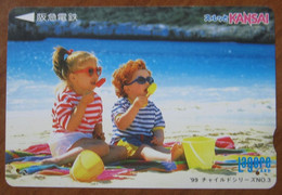 GIAPPONE Ticket Biglietto Children With Ice-cream - Kansai Railway Lagare Card 1.000 ¥ - Usato - Monde