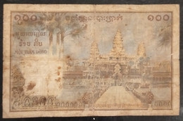 Indochina Indochine Vietnam Viet Nam Laos Cambodia 100 Piastres VF Banknote Note / Billet 1954 - Pick# 97 / 02 Photo - Indochina