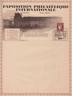 Exposition Philatelique Internationale Paris Mai 1925 - Papier à En Tete Illustrée Pavillon De Marsan - Timbre Ceres - Historical Documents