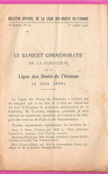 Bulletin Officiel De La Ligue Des Droits De L'Homme N°12 Juillet 1901 Bulletin Spécial Du Banquet Commémoratif 4.6.1898 - Politique