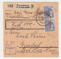 Alliierte Bestzung - MiNr. 957 MeF (4) Wertpaketkarte Von Wesselburen - Lettres & Documents