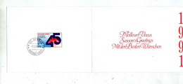 Carte De Voeux 1991  Cachet Geneve - Lettres & Documents