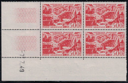 POSTE AERIENNE - N°27 - BLOC DE 4 COIN DATE - 7-7-1949 - COTE 350€. - Aéreo