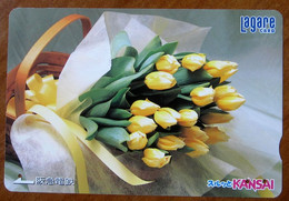 GIAPPONE Ticket Biglietto Treni Fiori Flower - Kansai Railway Lagare Card 1.000 ¥ - Usato - Mundo