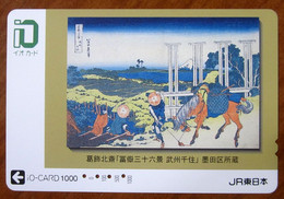 GIAPPONE Ticket Biglietto Treni - Arte Painting Cavalli Horse Railway  IO Card 1.000 ¥ - Usato - Wereld