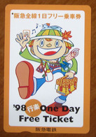 GIAPPONE Ticket Biglietto Treni Metro Bus 1998 One Day Free Ticket- Usato - Mundo