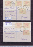 Ireland Registered 1992 Frama From Machines 1 To 10 On Individual Registered Covers, Mostly £1.37 Rate - Franking Labels